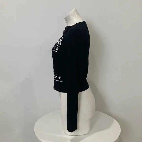 NEW Fashion Nova World Tour LA NY London Paris🌆 Black Laser Cut T Shirt L - Picture 13 of 16